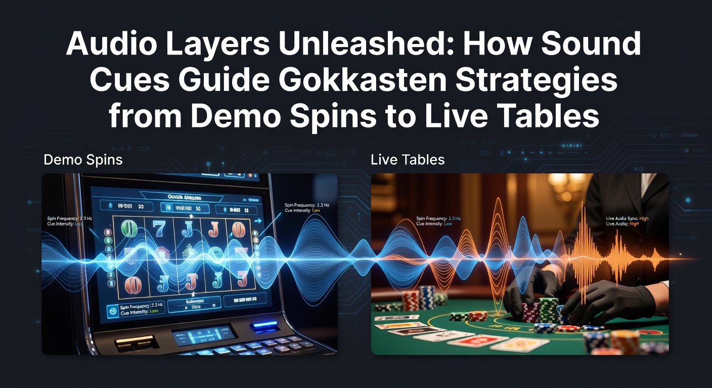 Dynamische geluidsgolven en slot symbolen die een winnende spin illustreren in een gokkast demo modus