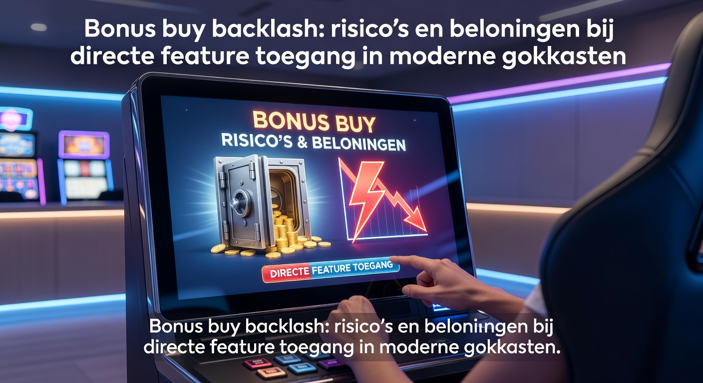 Moderne gokkast met bonus buy knop zichtbaar op het scherm, symboliserend directe toegang tot features