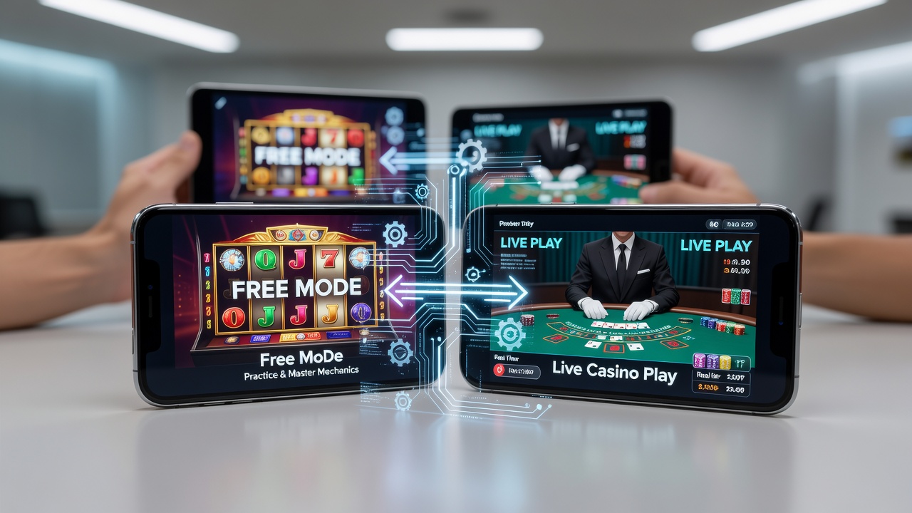 Detailopname van mobiele live casino interface met feature mechanieken in actie