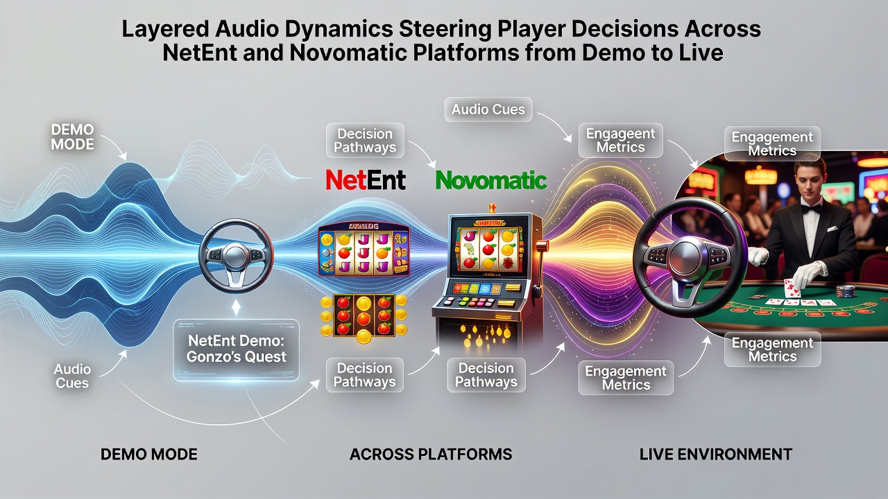 Overgang van demo audio naar live geluidsontwerp bij NetEnt en Novomatic slots