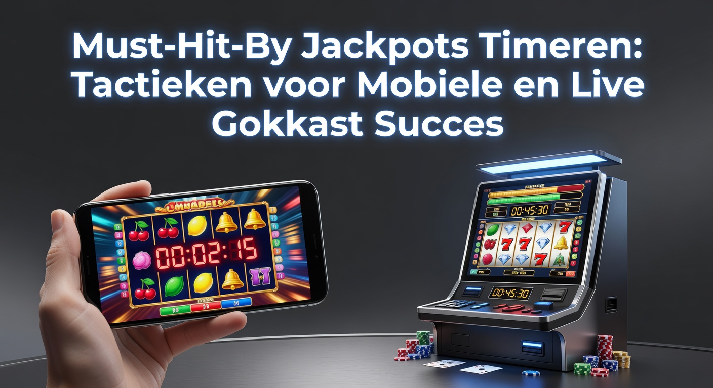Schermafbeelding van een must-hit-by jackpot timer op een mobiele gokkast, met een teller die aftelt naar de gegarandeerde uitbetaling