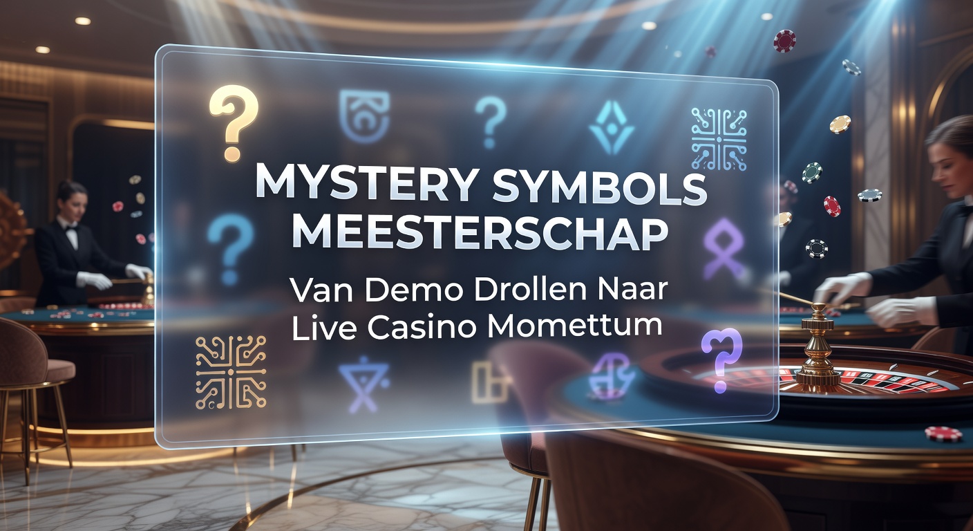 Mysterieus symbool dat transformeert in een winnende combinatie op een gokkast-scherm, illustrerend de opwinding van demo naar live spel
