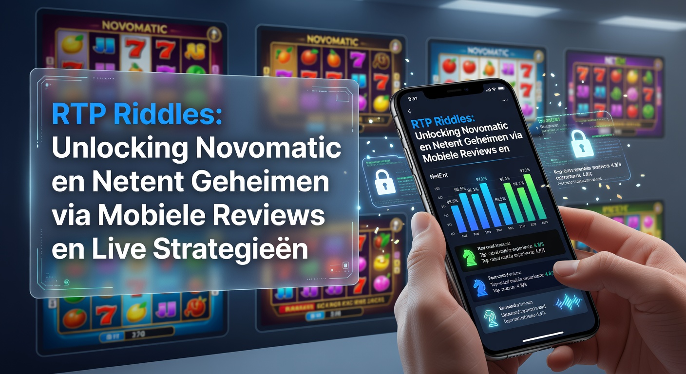 Grafiek met RTP-percentages van Novomatic en NetEnt gokkasten op mobiel, verlicht met vraagtekens voor verborgen strategieën