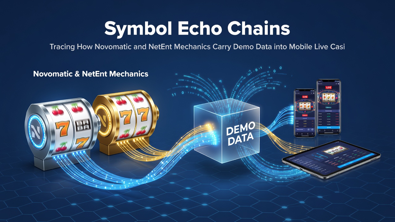 Diagram dat laat zien hoe symbool echo data van demo spins bankroll aanpassingen in live mobiele casino's beïnvloeden