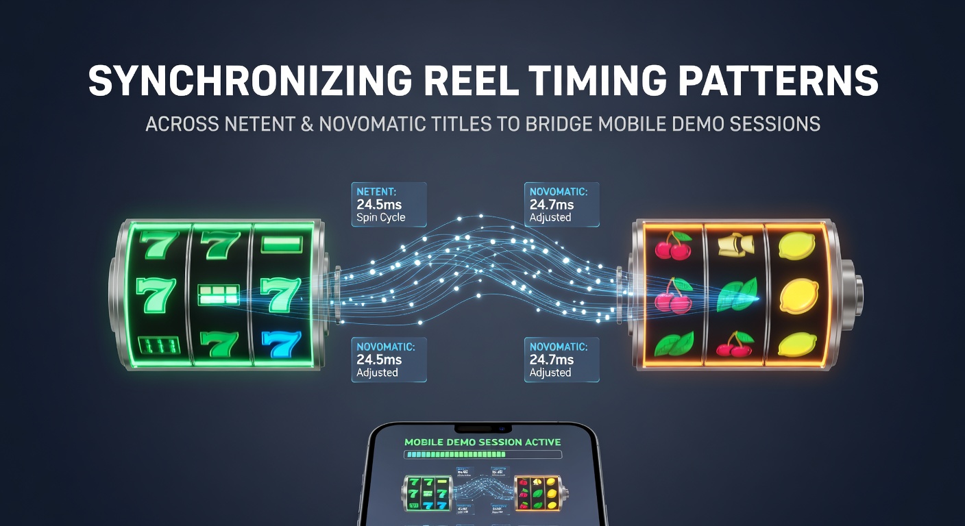 Detailopname van reel timing synchronisatie tussen mobiele demo en live dealer bankroll systemen in NetEnt Novomatic titels