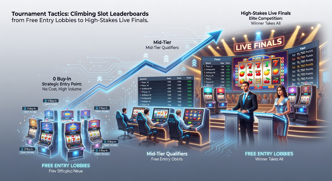 High-stakes live finale met spelers aan slot machines onder felle lichten, leaderboards tonen top scores in een casino zaal