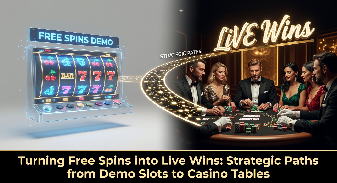 Speler die demo slot draait en overschakelt naar live casino actie met free spins die uitbetalen