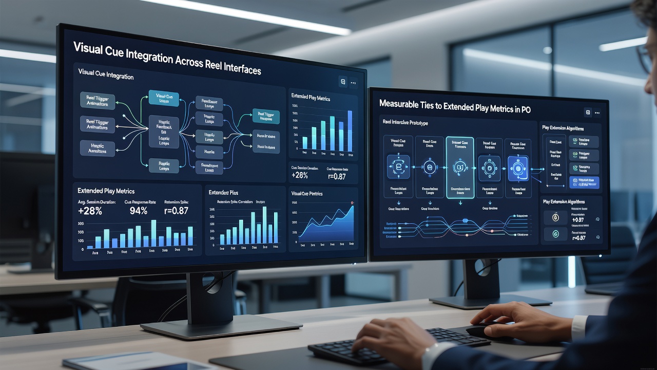 Analyse van reel-animaties en visuele cues die verband houden met langere mobiele speelsessies